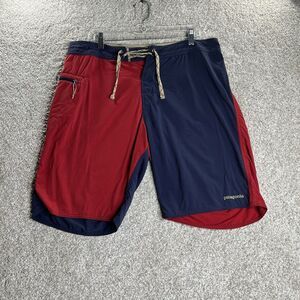 Patagonia Minimalist Wavefarer‎ Board Shorts Men's 34 Blue Red